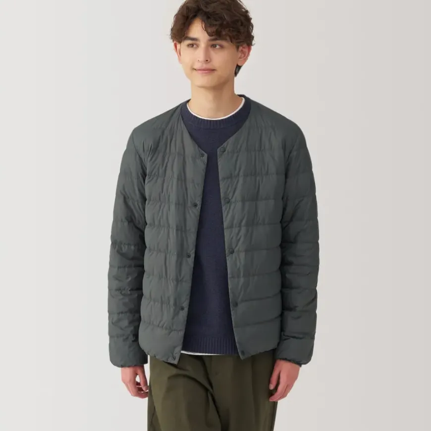 Men's Lightweight Down Collarless Jacket