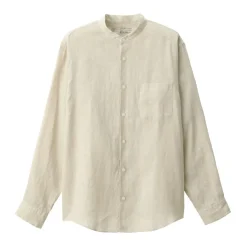 Men's Linen Stand Collar Shirt