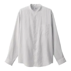 Men's Linen Stand Collar Shirt