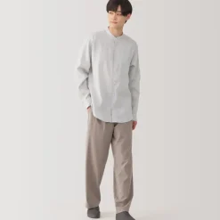 Men's Linen Stand Collar Shirt