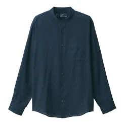 Men's Linen Stand Collar Shirt