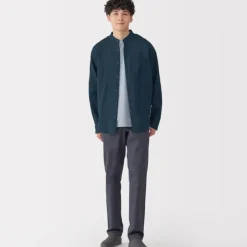 Men's Linen Stand Collar Shirt