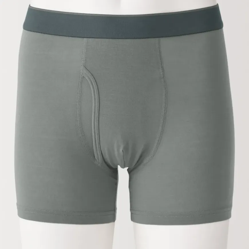 Men's Lyocell Blend Front Open Boxer Briefs