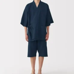 Men's Lyocell Blend Waffle Weave Jinbei Loungewear Set