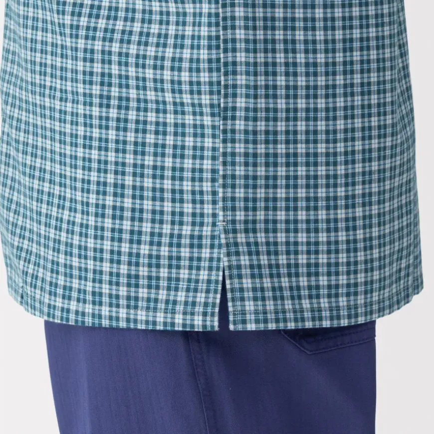 Men's Madras Check Open Collar Short Sleeve Shirt