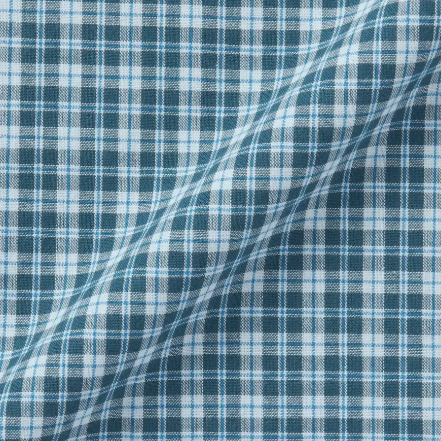 Men's Madras Check Open Collar Short Sleeve Shirt
