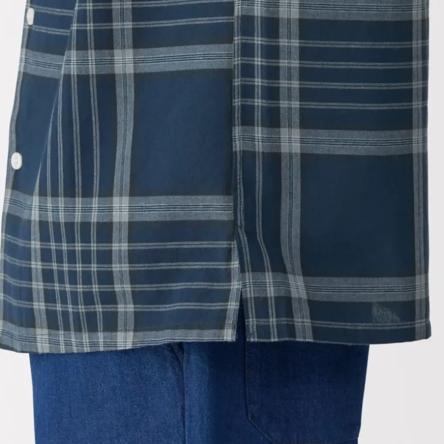 Men's Madras Check Open Collar Short Sleeve Shirt