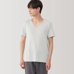 Men's Moisture-Wicking Cotton V-Neck Short Sleeve T-Shirt