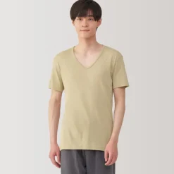 Men's Moisture-Wicking Cotton V-Neck Short Sleeve T-Shirt