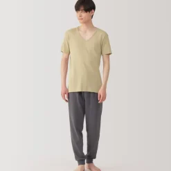 Men's Moisture-Wicking Cotton V-Neck Short Sleeve T-Shirt