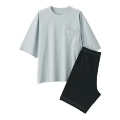 Men's Moisture-Wicking Cotton Short Sleeve Loungewear Set