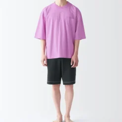 Men's Moisture-Wicking Cotton Short Sleeve Loungewear Set