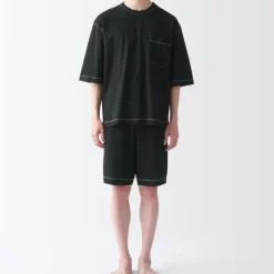 Men's Moisture-Wicking Cotton Short Sleeve Loungewear Set