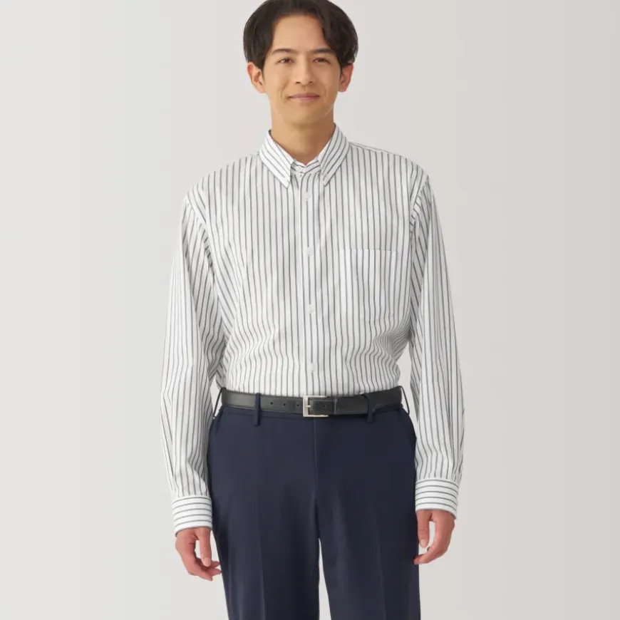 Men's Non-Iron Button Down Striped Shirt