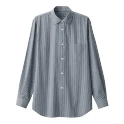 Men's Non-Iron Semi Wide Collar Striped Shirt