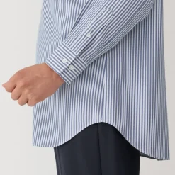 Men's Non-Iron Semi Wide Collar Striped Shirt