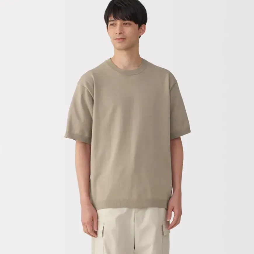Men's Quick Dry Crew Neck Short Sleeve Knit T-Shirt