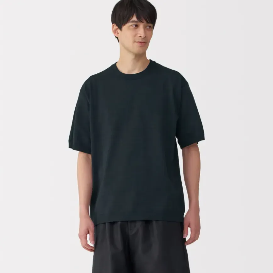 Men's Quick Dry Crew Neck Short Sleeve Knit T-Shirt