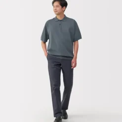 Men's Quick Dry Crew Neck Short Sleeve Knit Polo Shirt