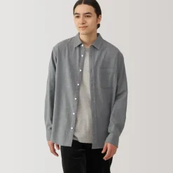 Men's Reclaimed Cotton Blend Flannel Long Sleeve Shirt