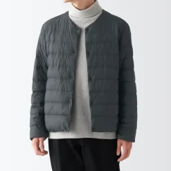 Men's Recycled Nylon Lightweight Collarless Down Jacket