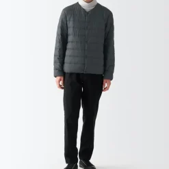 Men's Recycled Nylon Lightweight Collarless Down Jacket