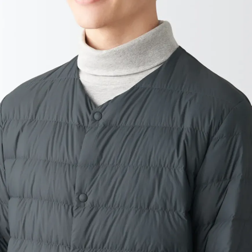 Men's Recycled Nylon Lightweight Collarless Down Jacket