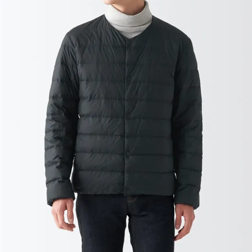 Men's Recycled Nylon Lightweight Collarless Down Jacket