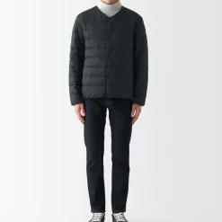 Men's Recycled Nylon Lightweight Collarless Down Jacket