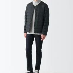 Men's Recycled Nylon Lightweight Collarless Down Jacket