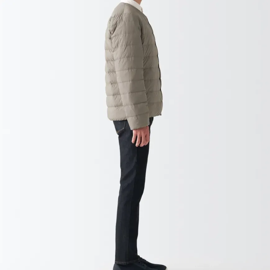 Men's Recycled Nylon Lightweight Collarless Down Jacket