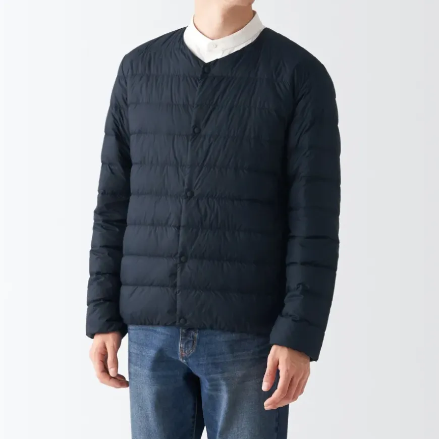Men's Recycled Nylon Lightweight Collarless Down Jacket