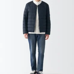 Men's Recycled Nylon Lightweight Collarless Down Jacket