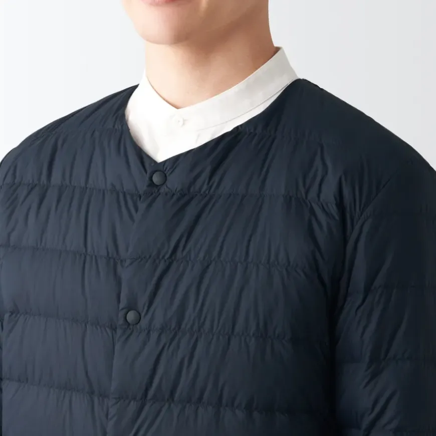 Men's Recycled Nylon Lightweight Collarless Down Jacket