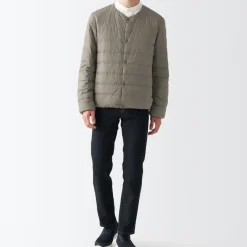 Men's Recycled Nylon Lightweight Collarless Down Jacket