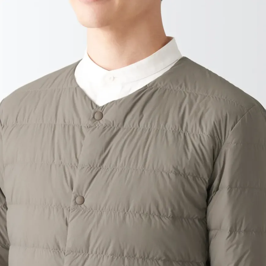 Men's Recycled Nylon Lightweight Collarless Down Jacket