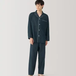 Men's Side Seamless Double Gauze Pajamas