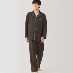Men's Side Seamless Double Gauze Pajamas