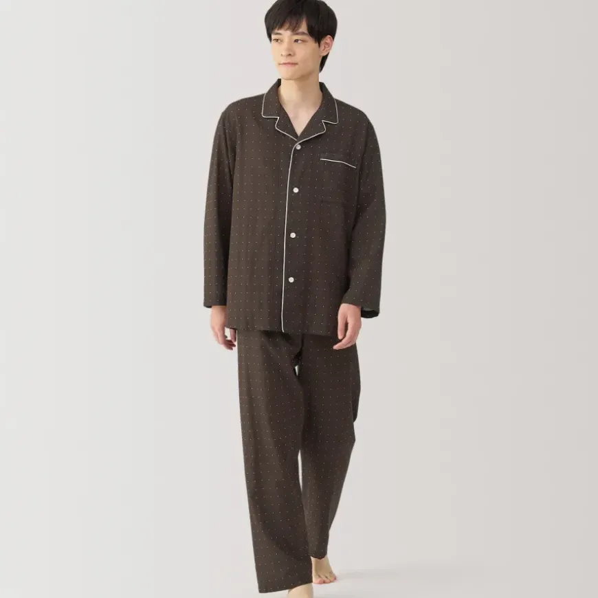 Men's Side Seamless Double Gauze Pajamas