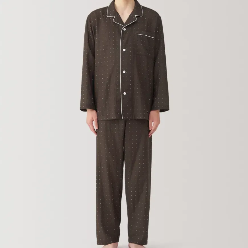 Men's Side Seamless Double Gauze Pajamas