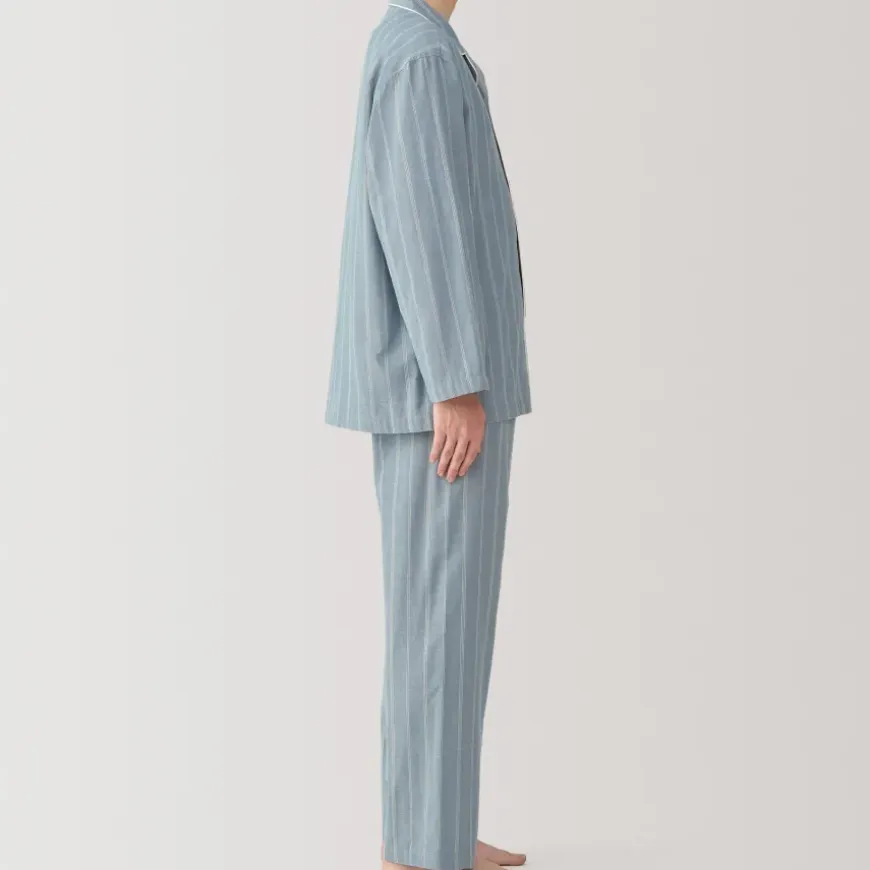 Men's Side Seamless Double Gauze Pajamas