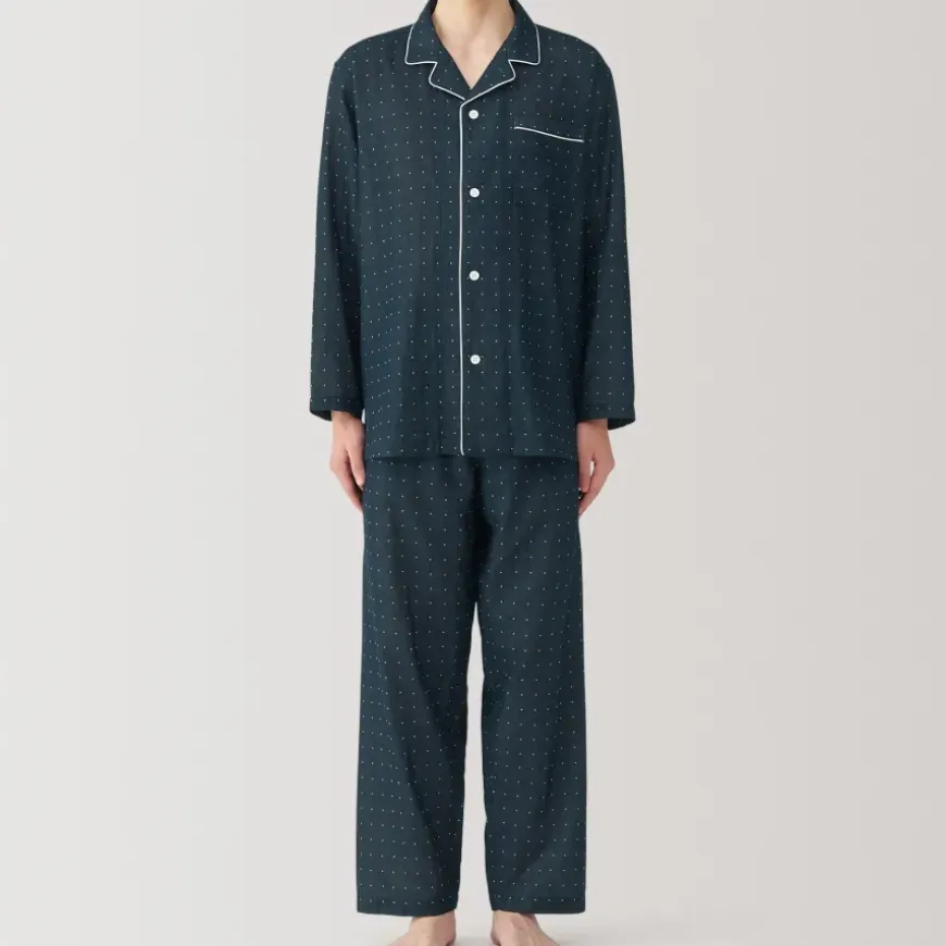 Men's Side Seamless Double Gauze Pajamas