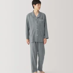 Men's Side Seamless Double Gauze Pajamas