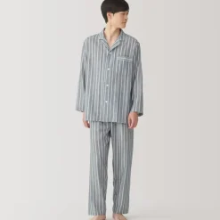 Men's Side Seamless Double Gauze Pajamas
