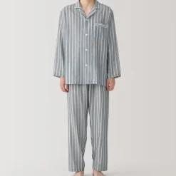 Men's Side Seamless Double Gauze Pajamas
