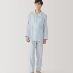 Men's Side Seamless Double Gauze Pajamas