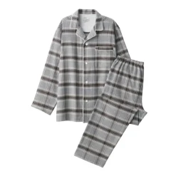 Men's Side Seamless Flannel Pajamas
