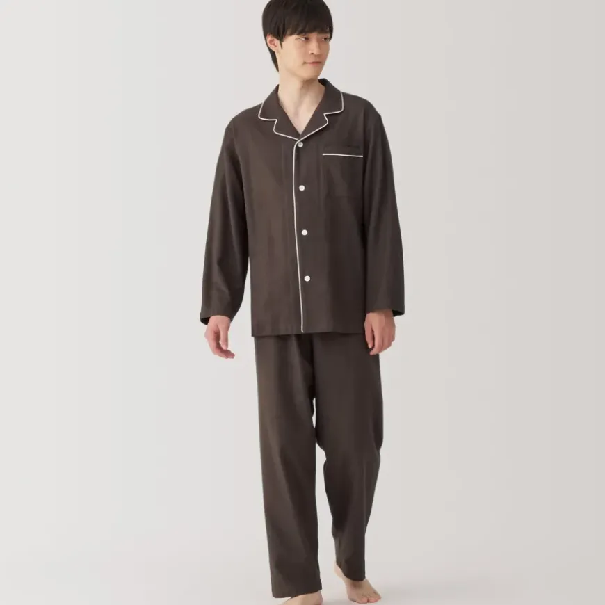 Men's Side Seamless Flannel Pajamas