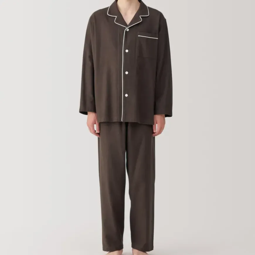 Men's Side Seamless Flannel Pajamas