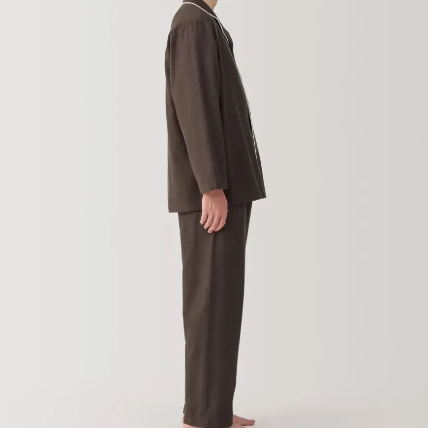 Men's Side Seamless Flannel Pajamas